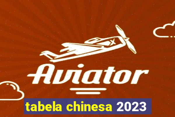 tabela chinesa 2023