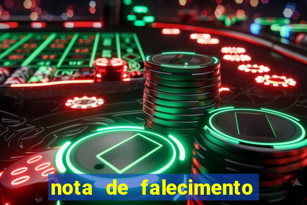 nota de falecimento em campos altos hoje