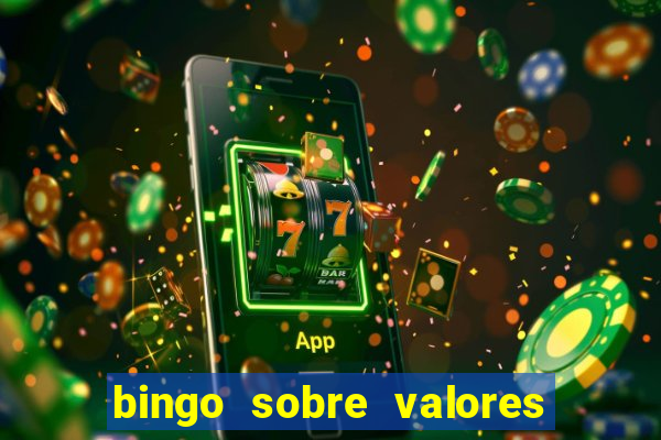 bingo sobre valores para imprimir
