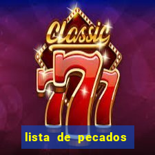 lista de pecados para confessar